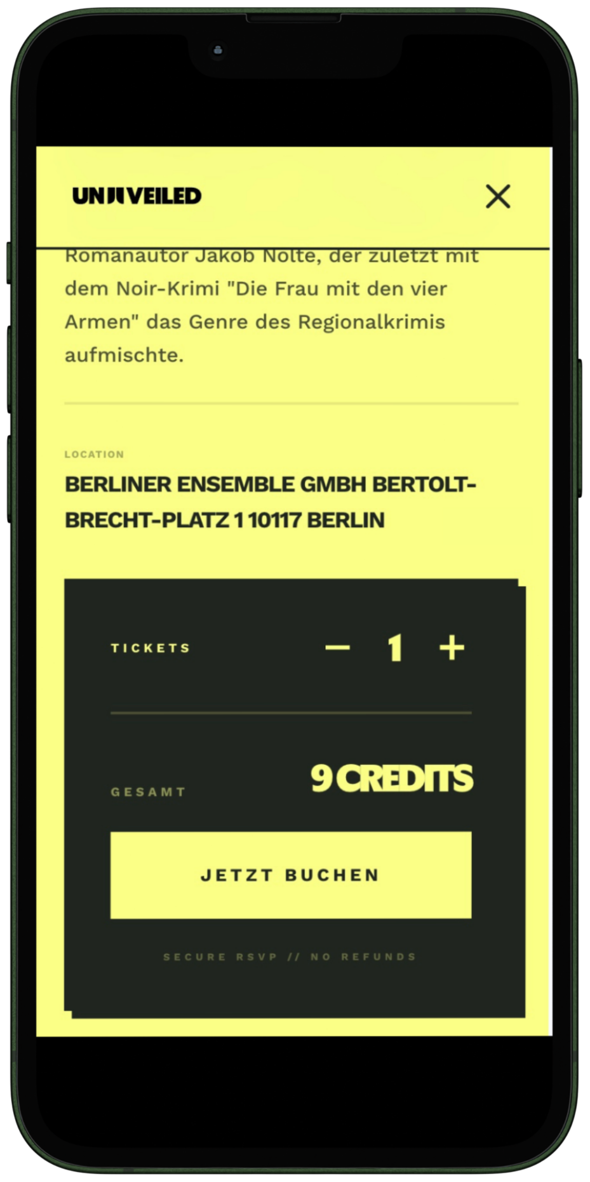 unveiled App: Event-Übersicht in Berlin