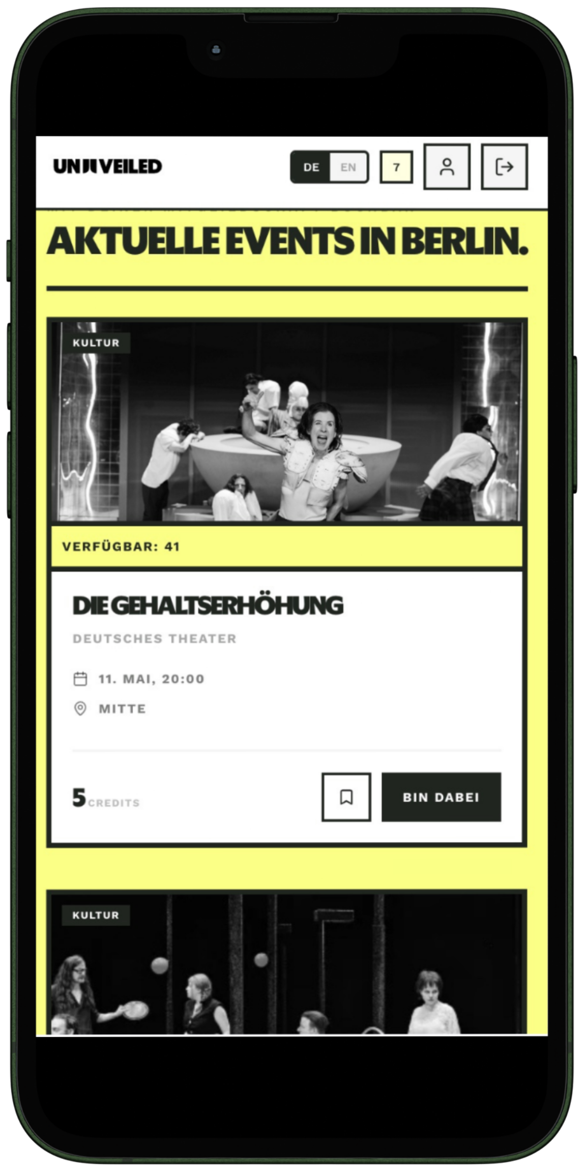 unveiled App: Spontan ein Konzert in Berlin buchen